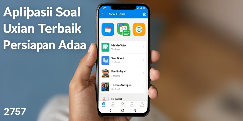 Tampilan antarmuka aplikasi Soal Ujian 2757 yang mudah digunakan.