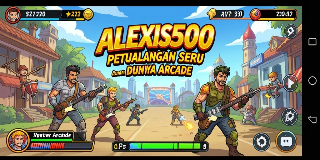 Antarmuka permainan ALEXIS500 yang menarik dan penuh warna.