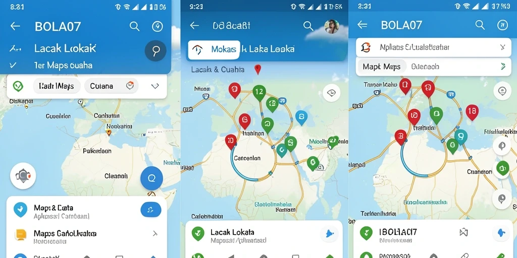 Antarmuka aplikasi BOLA07 menampilkan peta dan informasi cuaca.