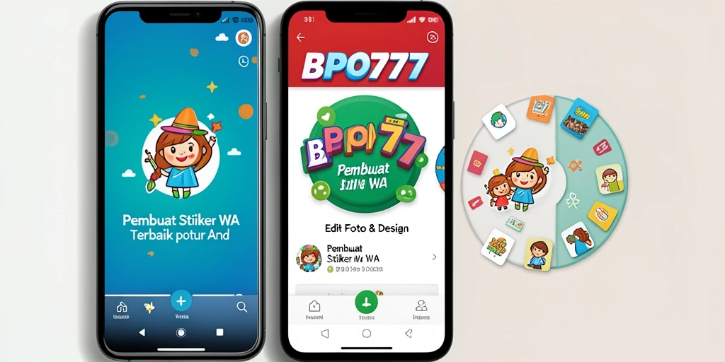 Antarmuka BPO777 saat membuat stiker WA yang kreatif dan menarik.