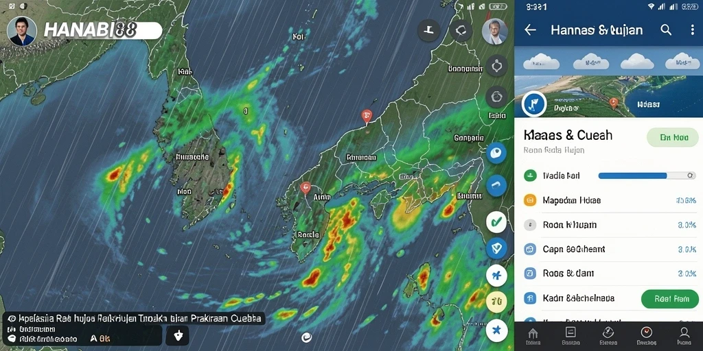 Tampilan antarmuka <strong>HANABI88</strong> yang intuitif dan informatif tentang radar hujan.