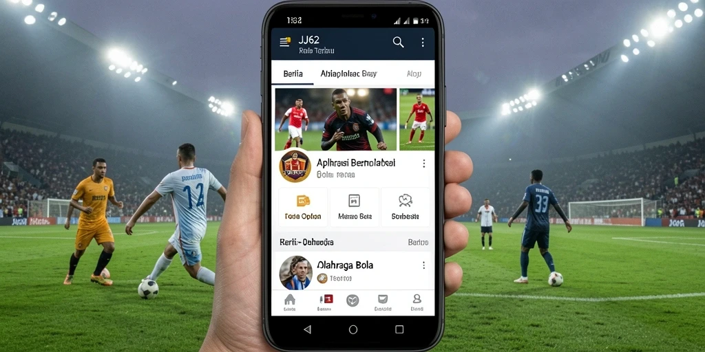Antarmuka <strong>JJ62</strong> yang sederhana dan informatif tentang olahraga bola.