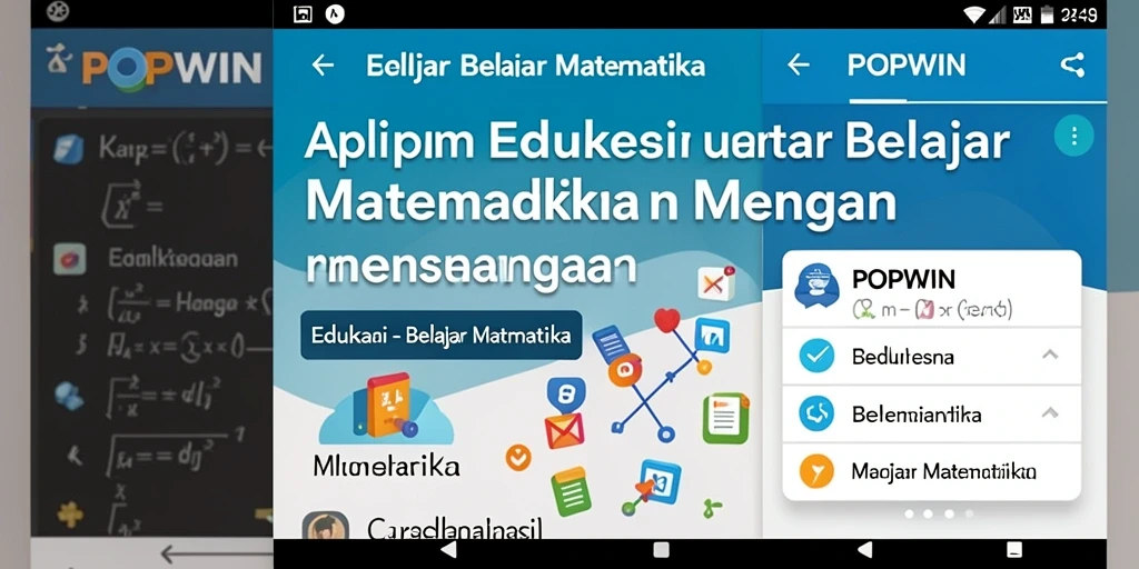 Tampilan antarmuka aplikasi Belajar Matematika yang interaktif.