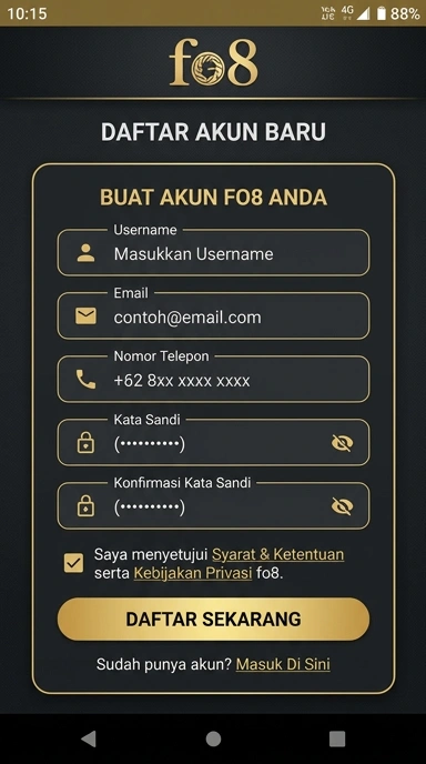 Panduan Lengkap Registrasi Akun fo8 untuk Pengguna Android